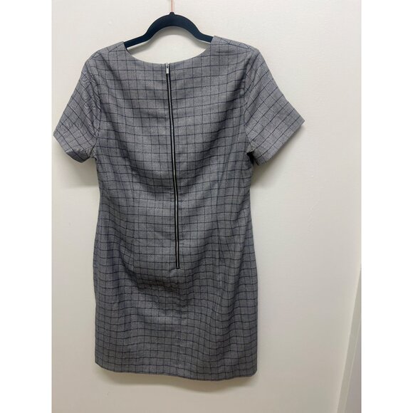 Calvin Klein Womens Gray Checkered Short Sleeve Dress Size 12 - Picture 4 of 5